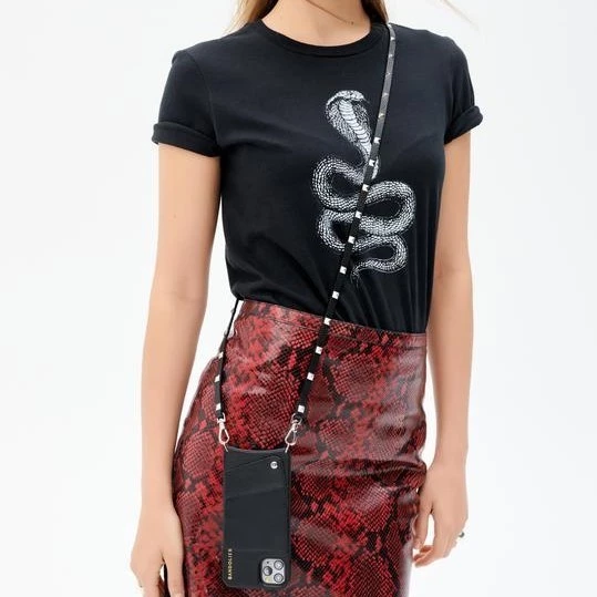 Bandolier Studded Plain Leather IPhone 8 IPhone 8 Plus IPhone X For Women Black/gold X Iphone X/xs 11 Bandolier Studded Plain Leather IPhone 8 IPhone 8 Plus IPhone X For Women Black/gold X Iphone X/xs - Image 11