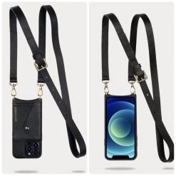 Bandolier Blended Fabrics Chain Plain Leather Fringes Logo IPhone 13 For Women Black/gold X Iphone 13 -Bandolier Online Shop org 5955