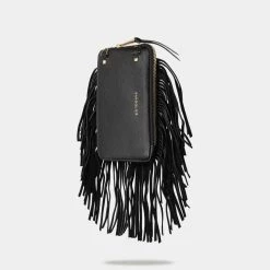 Bandolier Blended Fabrics Chain Plain Leather Fringes Logo IPhone 13 For Women Black/gold X Iphone 13 -Bandolier Online Shop org 5958