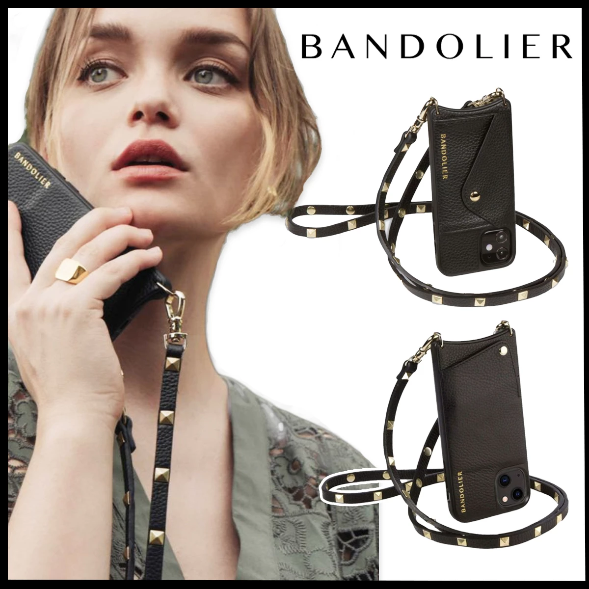 Bandolier Unisex Plain Leather Logo IPhone 13 IPhone 13 Mini For Women Black X Iphone13promax 1 Bandolier Unisex Plain Leather Logo IPhone 13 IPhone 13 Mini For Women Black X Iphone13promax