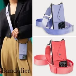 Bandolier Plain Leather Logo IPhone 13 IPhone 13 Pro IPhone 13 Pro Max For Women Coral/silver X Iphone 13