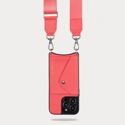 Bandolier Plain Leather Logo IPhone 13 IPhone 13 Pro IPhone 13 Pro Max For Women Coral/silver X Iphone 13 -Bandolier Online Shop org 6224