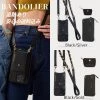 Bandolier Plain Leather Logo IPhone 13 IPhone 13 Pro IPhone 13 Pro Max For Women Airpods Regular/silver X Iphone 13 Pro