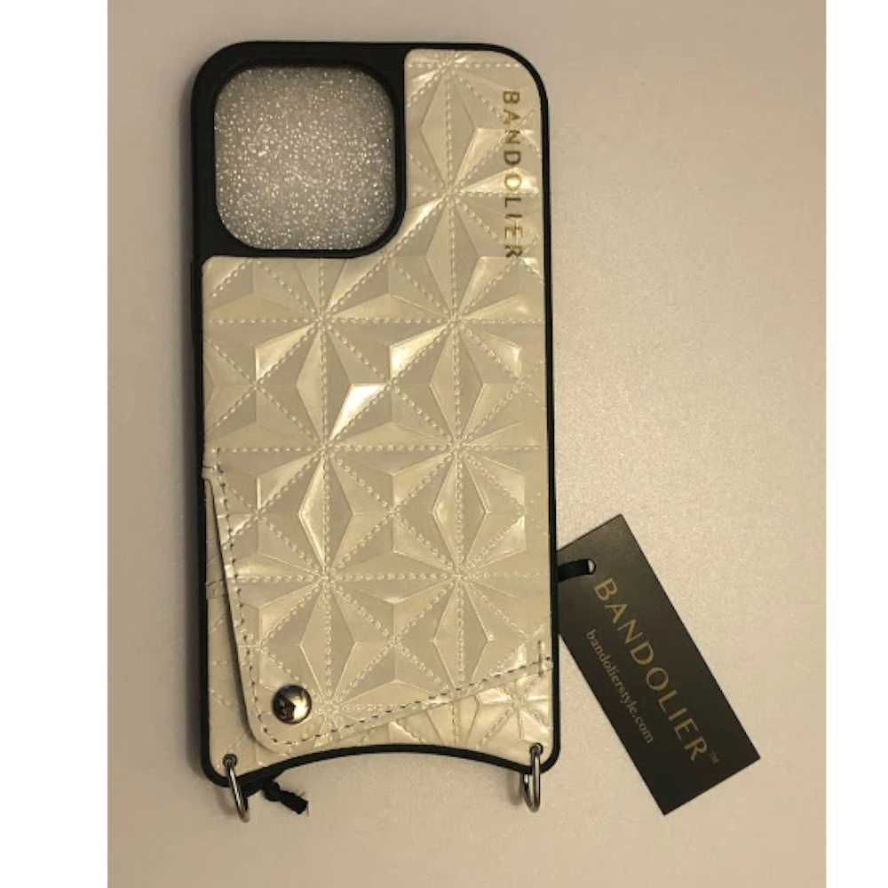 Bandolier Plain Leather Logo IPhone 13 IPhone 13 Pro IPhone 13 Pro Max For Women White/silver X Iphone 13 4 Bandolier Plain Leather Logo IPhone 13 IPhone 13 Pro IPhone 13 Pro Max For Women White/silver X Iphone 13 - Image 4