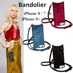 Bandolier EMMA Smart Phone Cases For Women Black/pewter Fittings X Iphone8+/7+/6+
