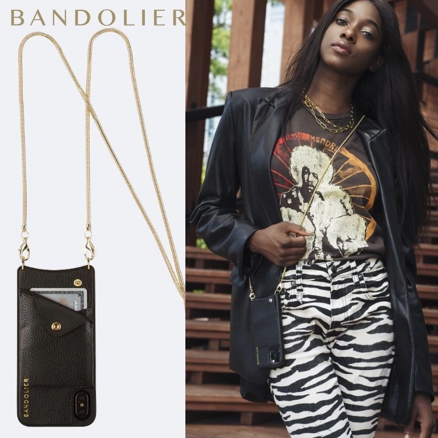Bandolier 2020-21FW Unisex Street Style Plain Leather IPhone 8 IPhone 8 Plus For Women Black/gold X Iphonexs/x 1 Bandolier 2020-21FW Unisex Street Style Plain Leather IPhone 8 IPhone 8 Plus For Women Black/gold X Iphonexs/x