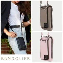 Bandolier EMMA 2021 SS Plain Leather IPhone 8 IPhone 8 Plus IPhone X IPhone XS For Women Black/pewter X Iphone 11 Pro Max