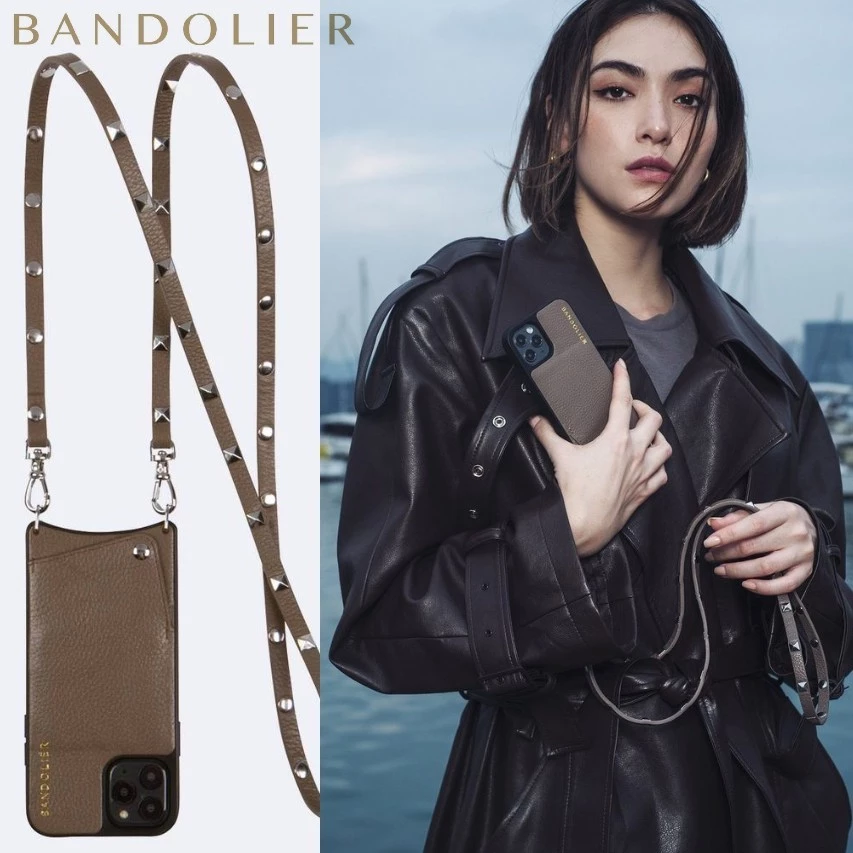 Bandolier 2020-21FW Unisex Street Style Plain Leather IPhone 8 IPhone 8 Plus For Women Dark Taupe/silver X Iphonexs/x 1 Bandolier 2020-21FW Unisex Street Style Plain Leather IPhone 8 IPhone 8 Plus For Women Dark Taupe/silver X Iphonexs/x