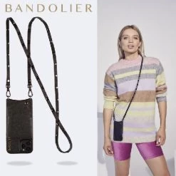 Bandolier 2020 Cruise Unisex Street Style Plain Leather IPhone 8 IPhone 8 Plus For Women Black/pewter X Iphone6/7/8plus