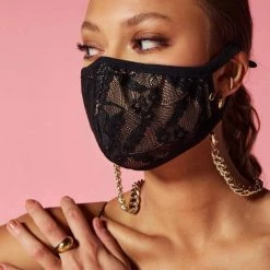 Bandolier Flower Patterns Street Style Face Masks For Women Black/gold X One Size -Bandolier Online Shop org 6737