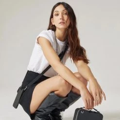 Bandolier 2021 SS Blended Fabrics Plain Leather Logo Camera Bag IPhone 11 Pro For Women Black/gold X Iphone 12 Mini -Bandolier Online Shop org 6813