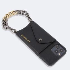 Bandolier Chain Plain Leather Logo IPhone 11 Pro IPhone 11 Pro Max For Women Black/gold X Iphone 12 / 12 Pro -Bandolier Online Shop org 6837