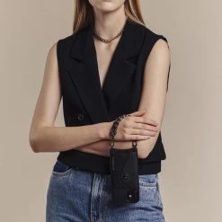 Bandolier Chain Plain Leather Logo IPhone 11 Pro IPhone 11 Pro Max For Women Black/gold X Iphone 12 / 12 Pro -Bandolier Online Shop org 6838