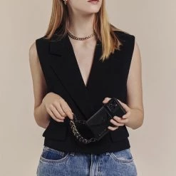 Bandolier Chain Plain Leather Logo IPhone 11 Pro IPhone 11 Pro Max For Women Black/gold X Iphone 12 / 12 Pro -Bandolier Online Shop org 6841