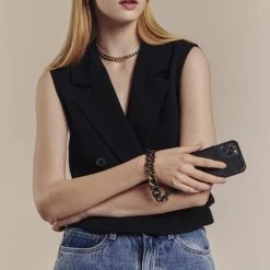 Bandolier Chain Plain Leather Logo IPhone 11 Pro IPhone 11 Pro Max For Women Black/gold X Iphone 12 / 12 Pro -Bandolier Online Shop org 6842