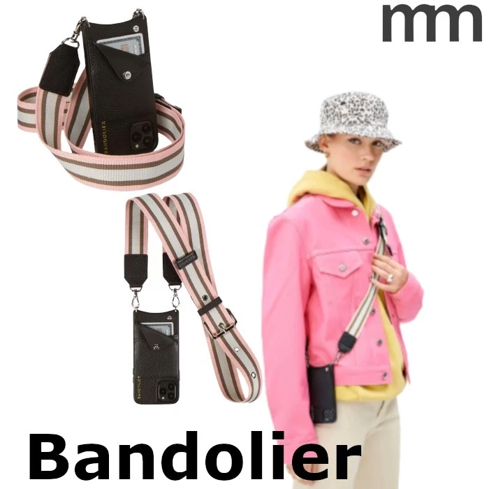 Bandolier Plain Leather Logo Smart Phone Cases For Women Pink/white/silver X One Size 1 Bandolier Plain Leather Logo Smart Phone Cases For Women Pink/white/silver X One Size