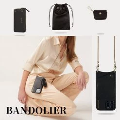 Bandolier 2020-21FW Chain Plain Leather IPhone 8 IPhone 8 Plus IPhone X For Women Black/airpod Pro X Iphone 876 Plus