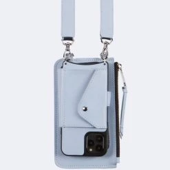 Bandolier Plain Leather Logo Smart Phone Cases For Women Light Blue/navy/silver X One Size -Bandolier Online Shop org 6971
