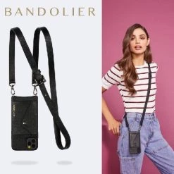 Bandolier 2020 Cruise Unisex Street Style Plain Leather IPhone 8 IPhone 8 Plus For Women Black/pewter X Iphonexs/x