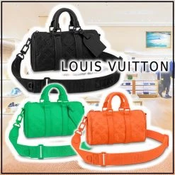 Louis Vuitton MONOGRAM 2022-23FW Monogram 2WAY Leather Boston Bags (M20930, M20929, M20900) For Men Noir (stock Check Required) X One Size