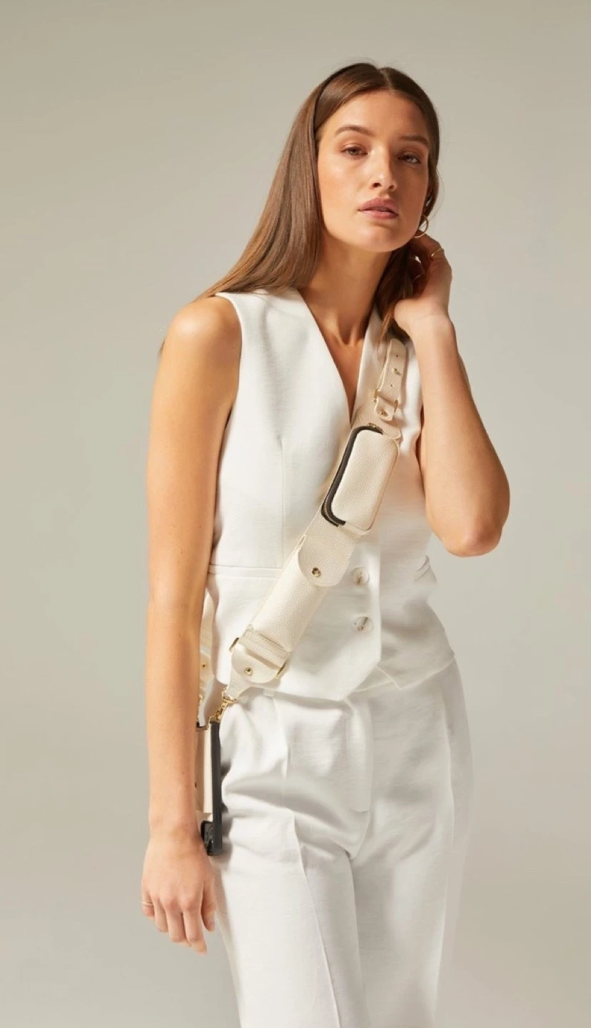 Bandolier Unisex Plain Leather IPhone X IPhone XS IPhone XS Max For Women Ivory/gold X Iphone 13 2 Bandolier Unisex Plain Leather IPhone X IPhone XS IPhone XS Max For Women Ivory/gold X Iphone 13 - Image 2