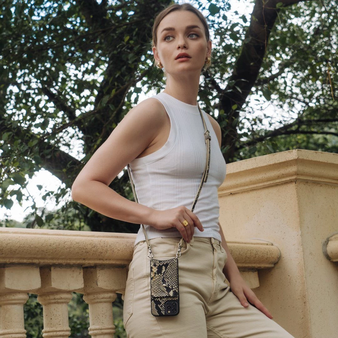 Bandolier Leather Python IPhone 11 Pro IPhone 11 Pro Max IPhone 11 For Women Black Snake/beige/silver X Iphone 12 Pro Max 4 Bandolier Leather Python IPhone 11 Pro IPhone 11 Pro Max IPhone 11 For Women Black Snake/beige/silver X Iphone 12 Pro Max - Image 4