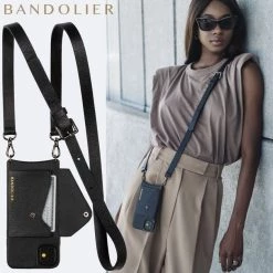 Bandolier 2021 Cruise Unisex Street Style Plain Leather IPhone 8 IPhone 8 Plus For Women Black/pewter X Iphone13mini
