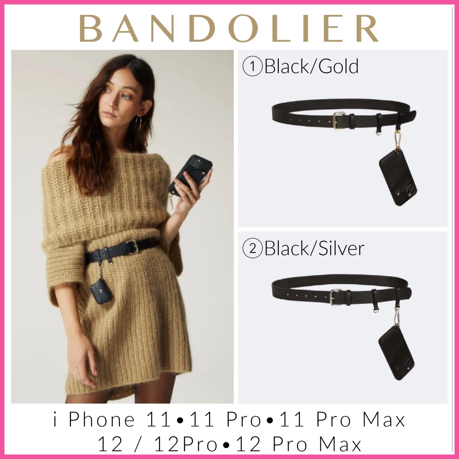 Bandolier 2021 SS Leather Logo IPhone 11 Pro IPhone 11 Pro Max IPhone 11 For Women ①black/gold X Iphone 11 Pro 1 Bandolier 2021 SS Leather Logo IPhone 11 Pro IPhone 11 Pro Max IPhone 11 For Women ①black/gold X Iphone 11 Pro