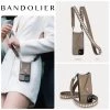 Bandolier Street Style Plain Leather Logo IPhone 11 Pro For Women Taupe/metallic Gold/silver X Iphone 12/12 Pro