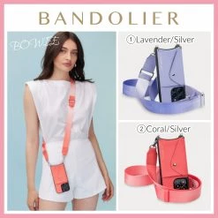 Bandolier 2023 SS Leather Logo IPhone 13 IPhone 13 Pro IPhone 13 Pro Max For Women ②coral/silver X Iphone 13