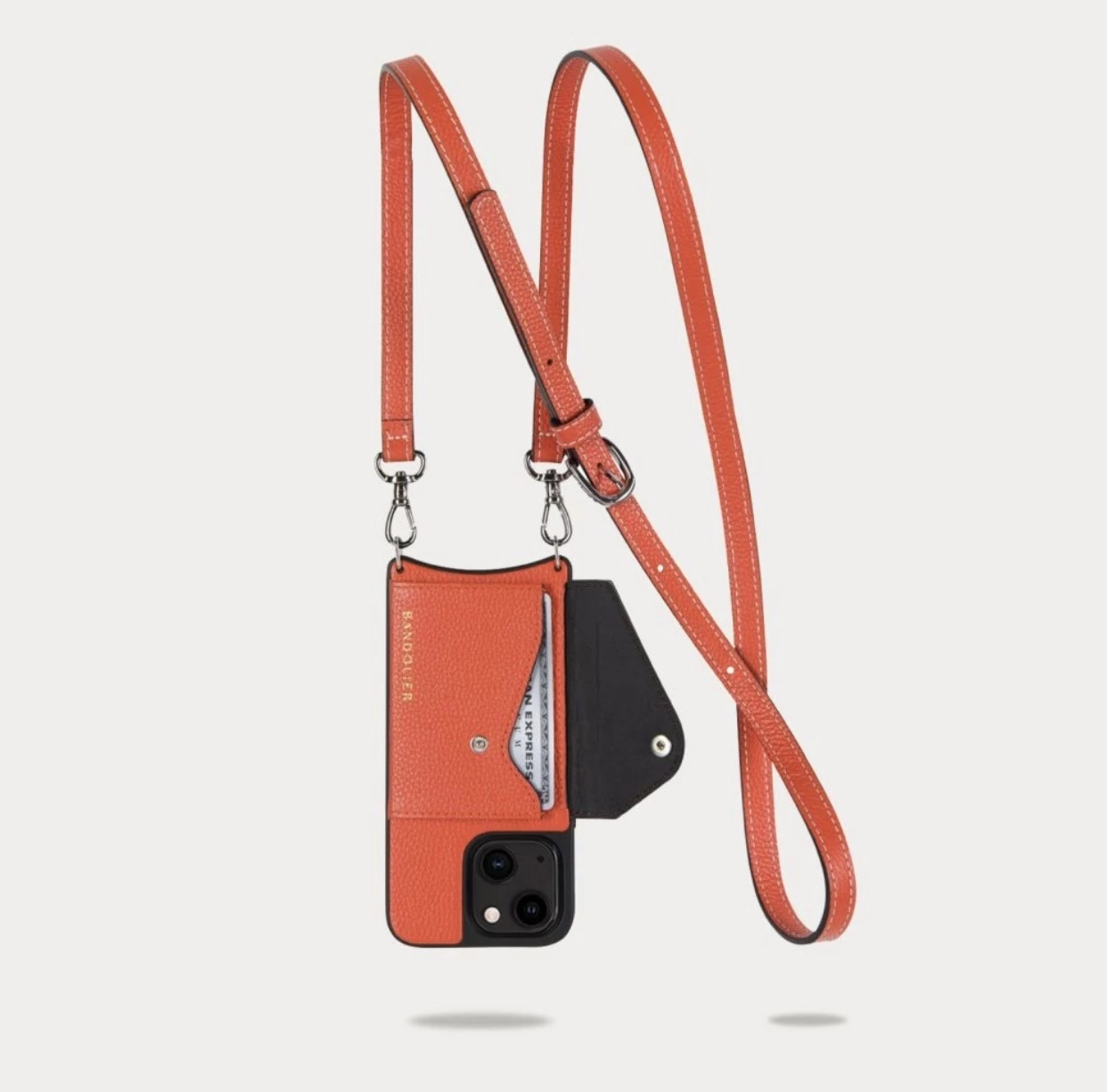 Bandolier Unisex Plain Leather IPhone 13 IPhone 13 Mini IPhone 13 Pro For Women Orange X Iphone 13 3 Bandolier Unisex Plain Leather IPhone 13 IPhone 13 Mini IPhone 13 Pro For Women Orange X Iphone 13 - Image 3