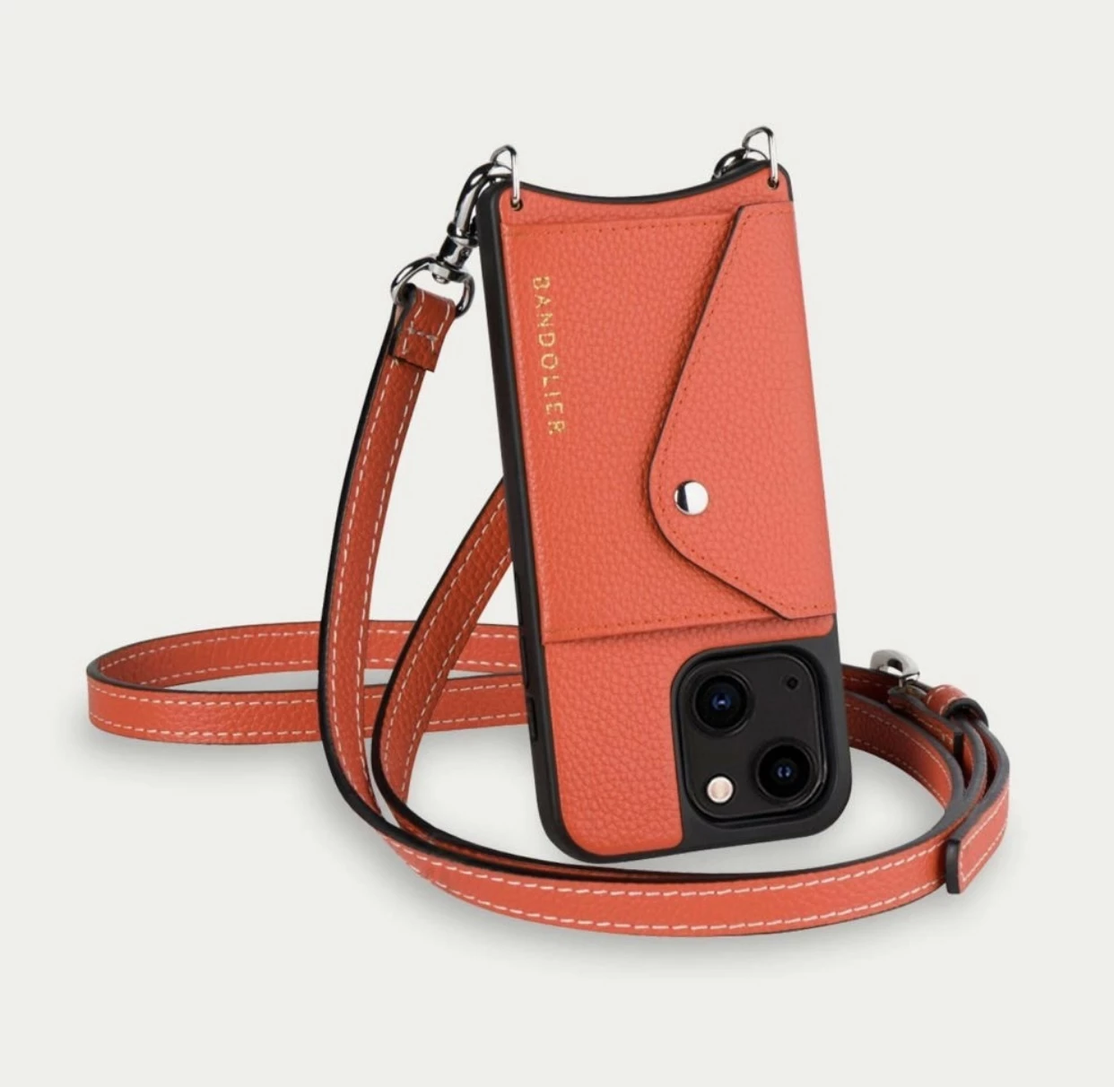 Bandolier Unisex Plain Leather IPhone 13 IPhone 13 Mini IPhone 13 Pro For Women Orange X Iphone 13 6 Bandolier Unisex Plain Leather IPhone 13 IPhone 13 Mini IPhone 13 Pro For Women Orange X Iphone 13 - Image 6