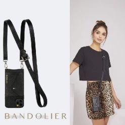 Bandolier 2020 Cruise Unisex Street Style Plain Leather IPhone 8 IPhone 8 Plus For Women Black/silver X Iphonexr