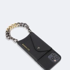 Bandolier 2021 SS Unisex Street Style Plain Leather IPhone 8 IPhone 8 Plus For Women Black/silver X Iphone11promax -Bandolier Online Shop org 7876