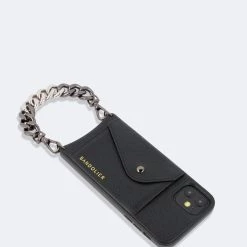 Bandolier 2021 SS Unisex Street Style Plain Leather IPhone 8 IPhone 8 Plus For Women Black/silver X Iphone11promax -Bandolier Online Shop org 7884