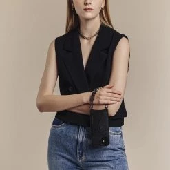 Bandolier 2021 SS Unisex Street Style Plain Leather IPhone 8 IPhone 8 Plus For Women Black/silver X Iphone11promax -Bandolier Online Shop org 7886