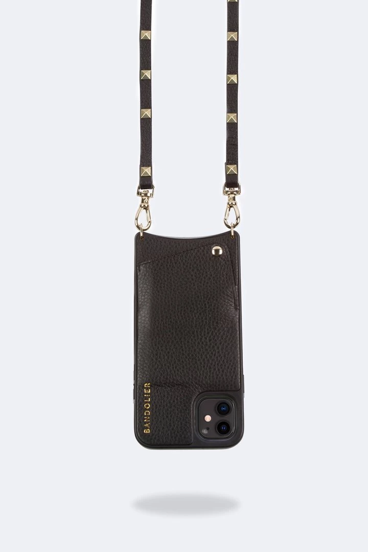 Bandolier 2020 Cruise Unisex Street Style Plain Leather IPhone 8 IPhone 8 Plus For Women Black/gold X Iphone13pro 2 Bandolier 2020 Cruise Unisex Street Style Plain Leather IPhone 8 IPhone 8 Plus For Women Black/gold X Iphone13pro - Image 2