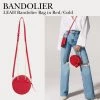 Bandolier Blended Fabrics Chain Plain Leather Bridal Tech Accessories For Women Red/gold X One Size