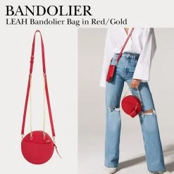 Bandolier Blended Fabrics Chain Plain Leather Bridal Tech Accessories For Women Red/gold X One Size