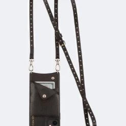 Bandolier Plain Leather Logo Smart Phone Cases For Women Black/gold X One Size -Bandolier Online Shop org 8178