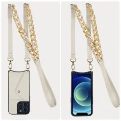 Bandolier Chain Plain Leather Logo IPhone 13 IPhone 13 Mini For Women Stone/gold X Iphone 13 Pro Max -Bandolier Online Shop org 8182