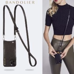 Bandolier 2020 Cruise Unisex Street Style Plain Leather IPhone 8 IPhone 8 Plus For Women Black/silver X Iphone12promax
