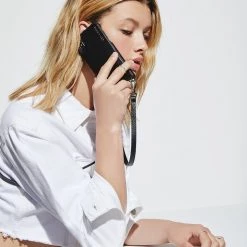 Bandolier 2020 Cruise Unisex Street Style Plain Leather IPhone 8 IPhone 8 Plus For Women Black/silver X Iphone12promax -Bandolier Online Shop org 8233