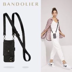 Bandolier 2020 Cruise Unisex Street Style Plain Leather IPhone 8 IPhone 8 Plus For Women Black/pewter X Iphone6/7/8plus