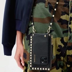 Bandolier SARAH 2020-21FW Plain Leather IPhone 8 IPhone 8 Plus IPhone X IPhone XS For Women Black/pewter X Iphone 13 Pro Max -Bandolier Online Shop org 827