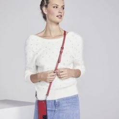 Bandolier 2020 Cruise Unisex Street Style Plain Leather IPhone 8 IPhone 8 Plus For Women Red/silver X Iphonexs/x -Bandolier Online Shop org 8279