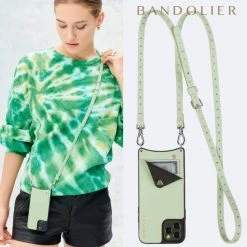 Bandolier 2020 Cruise Unisex Street Style Plain Leather IPhone 8 IPhone 8 Plus For Women Mist Green/ Silver X Iphonexsmax