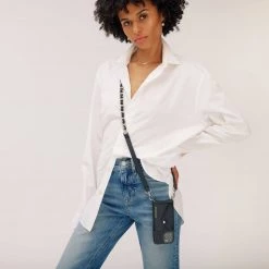 Bandolier 2022 SS Chain Leather Smart Phone Cases For Women Black/silver X One Size -Bandolier Online Shop org 8318