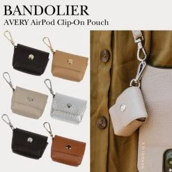 Bandolier Unisex Plain Leather Bridal Metallic Tech Accessories For Women Black/silver X Airpod Regular