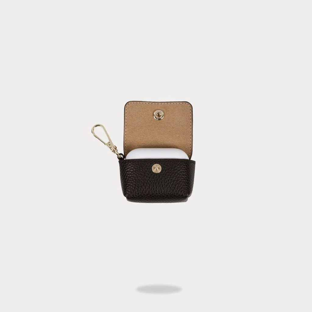 Bandolier Unisex Plain Leather Bridal Metallic Tech Accessories For Women Black/silver X Airpod Regular 3 Bandolier Unisex Plain Leather Bridal Metallic Tech Accessories For Women Black/silver X Airpod Regular - Image 3